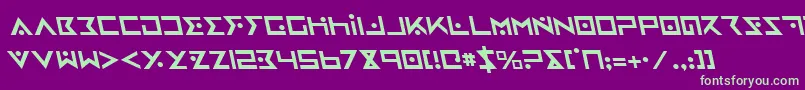 IronCobraLeftalic-Schriftart – Grüne Schriften auf violettem Hintergrund
