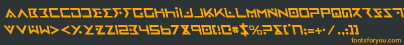 フォントIronCobraLeftalic – 黒い背景にオレンジの文字