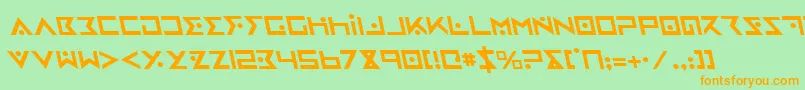 IronCobraLeftalic Font – Orange Fonts on Green Background