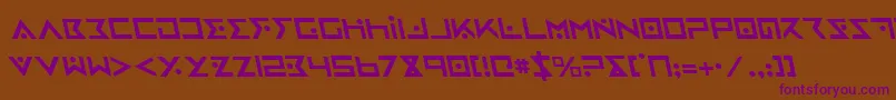 IronCobraLeftalic-Schriftart – Violette Schriften auf braunem Hintergrund