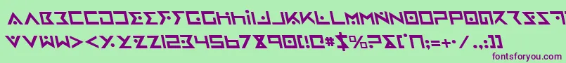 IronCobraLeftalic Font – Purple Fonts on Green Background