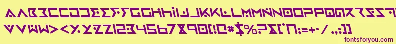 IronCobraLeftalic Font – Purple Fonts on Yellow Background