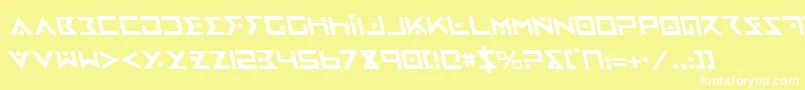 Шрифт IronCobraLeftalic – белые шрифты на жёлтом фоне