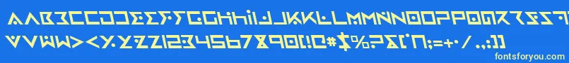 IronCobraLeftalic Font – Yellow Fonts on Blue Background