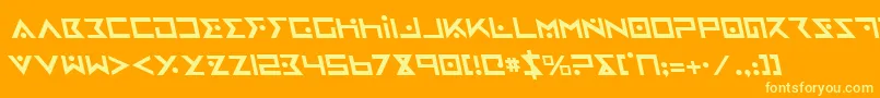 IronCobraLeftalic-fontti – keltaiset fontit oranssilla taustalla