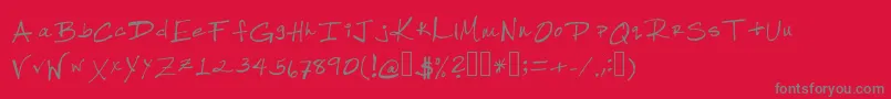 Robinhood-Schriftart – Graue Schriften auf rotem Hintergrund