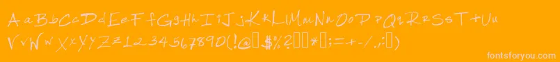 Robinhood-Schriftart – Rosa Schriften auf orangefarbenem Hintergrund
