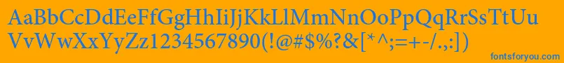 MinionproMedium Font – Blue Fonts on Orange Background