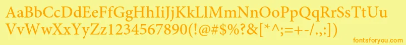 MinionproMedium Font – Orange Fonts on Yellow Background