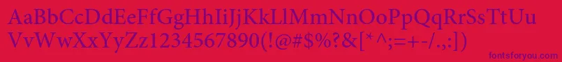MinionproMedium Font – Purple Fonts on Red Background