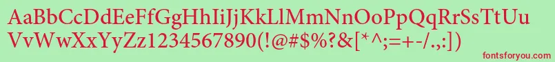 Шрифт MinionproMedium – красные шрифты на зелёном фоне