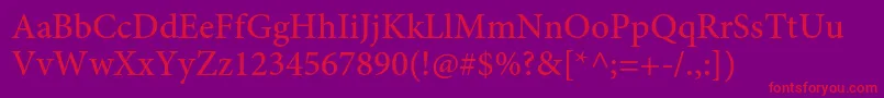 MinionproMedium Font – Red Fonts on Purple Background