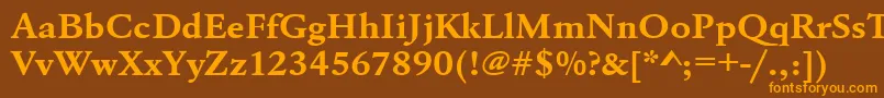 Шрифт UrwgaramondtextwidBold – оранжевые шрифты на коричневом фоне