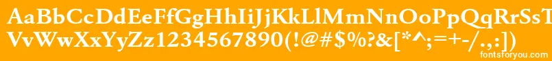 フォントUrwgaramondtextwidBold – オレンジの背景に白い文字