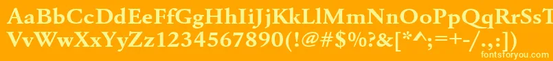 UrwgaramondtextwidBold Font – Yellow Fonts on Orange Background