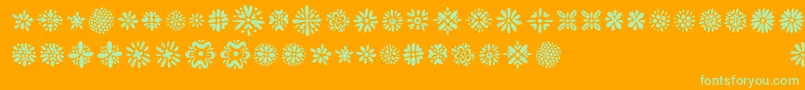 Kembang Font – Green Fonts on Orange Background