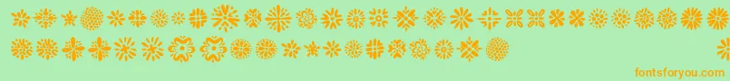 Kembang-Schriftart – Orangefarbene Schriften auf grünem Hintergrund