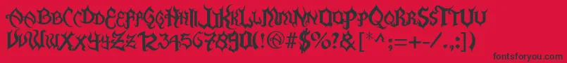 Fonte FlamaEspina – fontes pretas em um fundo vermelho