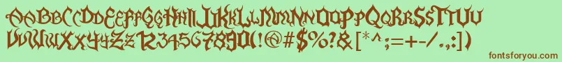 FlamaEspina Font – Brown Fonts on Green Background