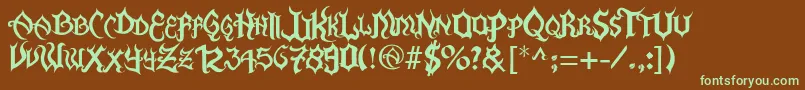 FlamaEspina-fontti – vihreät fontit ruskealla taustalla