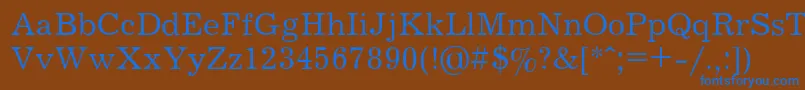 フォントJournalRegular – 茶色の背景に青い文字