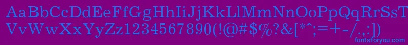 JournalRegular Font – Blue Fonts on Purple Background