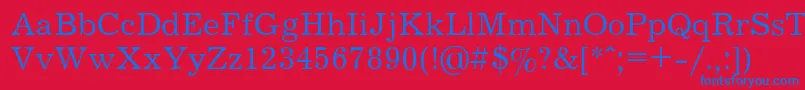 フォントJournalRegular – 赤い背景に青い文字