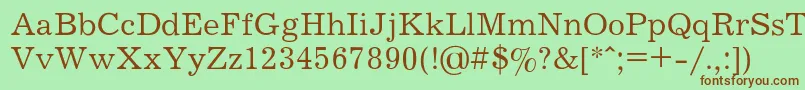 Шрифт JournalRegular – коричневые шрифты на зелёном фоне