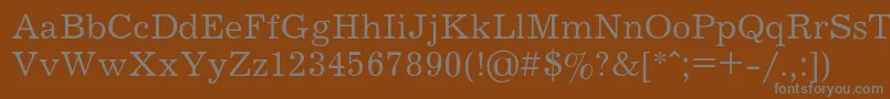 フォントJournalRegular – 茶色の背景に灰色の文字