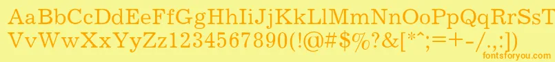 JournalRegular Font – Orange Fonts on Yellow Background