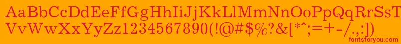 フォントJournalRegular – オレンジの背景に赤い文字