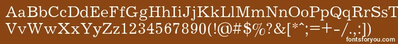 フォントJournalRegular – 茶色の背景に白い文字