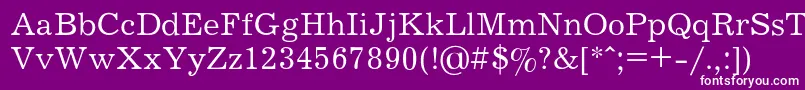 フォントJournalRegular – 紫の背景に白い文字