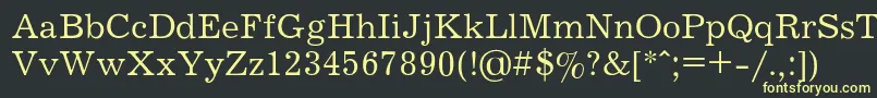 フォントJournalRegular – 黒い背景に黄色の文字