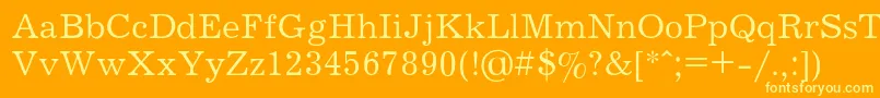 フォントJournalRegular – オレンジの背景に黄色の文字