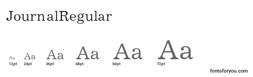 JournalRegular Font Sizes