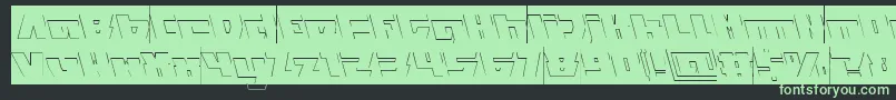 TransformationHollowInverse-fontti – vihreät fontit mustalla taustalla