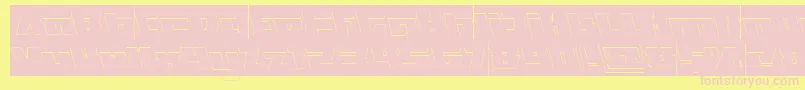 TransformationHollowInverse Font – Pink Fonts on Yellow Background