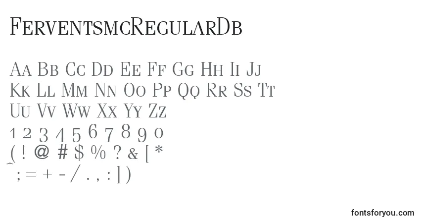 Schriftart FerventsmcRegularDb – Alphabet, Zahlen, spezielle Symbole