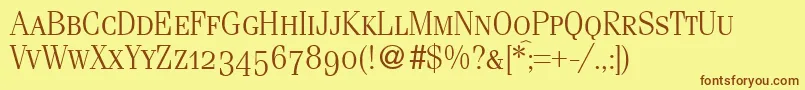 Подробнее о шрифте FerventsmcRegularDb Шрифт FerventsmcRegularDb – коричневые шрифты на жёлтом фоне
