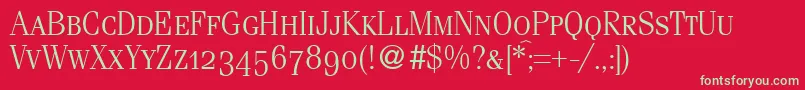 フォントFerventsmcRegularDb – 赤い背景に緑の文字