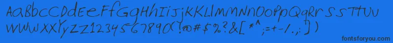 Lehn226 Font – Black Fonts on Blue Background