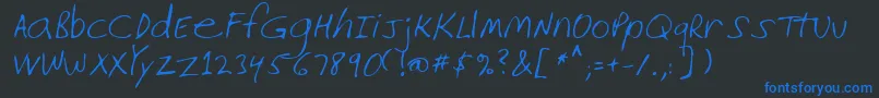 Lehn226 Font – Blue Fonts on Black Background