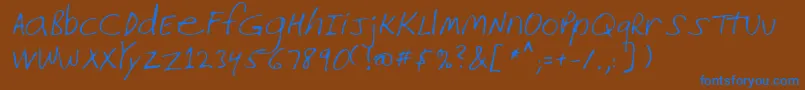 Lehn226-Schriftart – Blaue Schriften auf braunem Hintergrund
