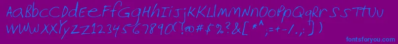 Lehn226 Font – Blue Fonts on Purple Background