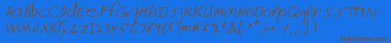 Lehn226-Schriftart – Braune Schriften auf blauem Hintergrund