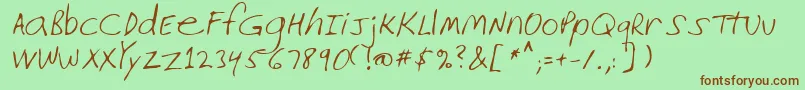 Lehn226 Font – Brown Fonts on Green Background