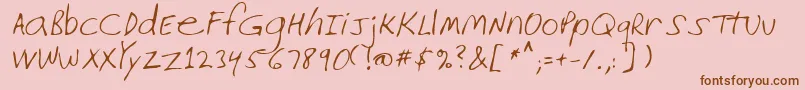 Lehn226-Schriftart – Braune Schriften auf rosa Hintergrund