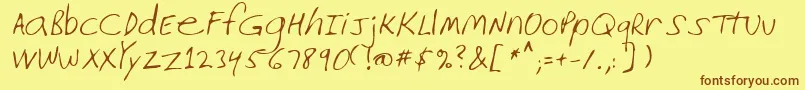 Lehn226 Font – Brown Fonts on Yellow Background