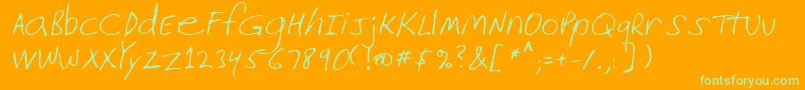 Lehn226 Font – Green Fonts on Orange Background